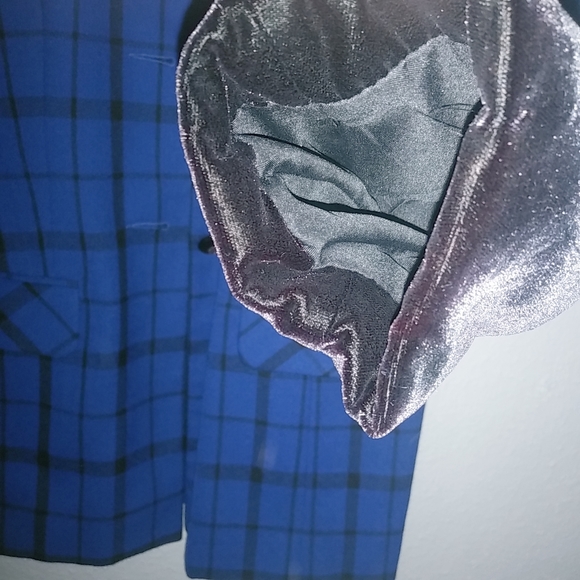 Bianca Nygard 6 Wool Blend Black Blue Plaid Blazer Coat - Picture 2 of 10